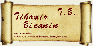 Tihomir Bićanin vizit kartica